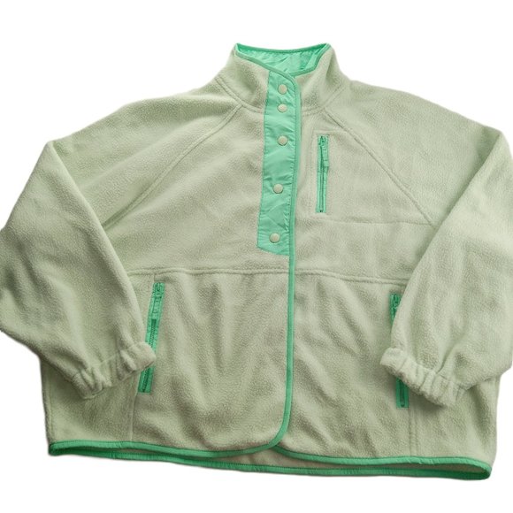 American Eagle Outfitters Jackets & Blazers - American Eagle Snap Front Fleece Jacket Women's Size Medium Seafoam Green